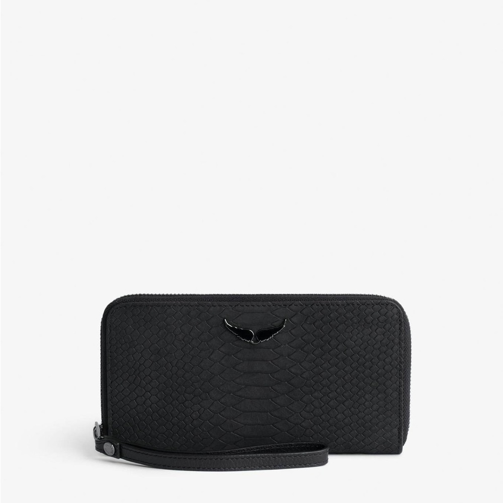 Zadig & Voltaire Black Soft Savage Large Wallet